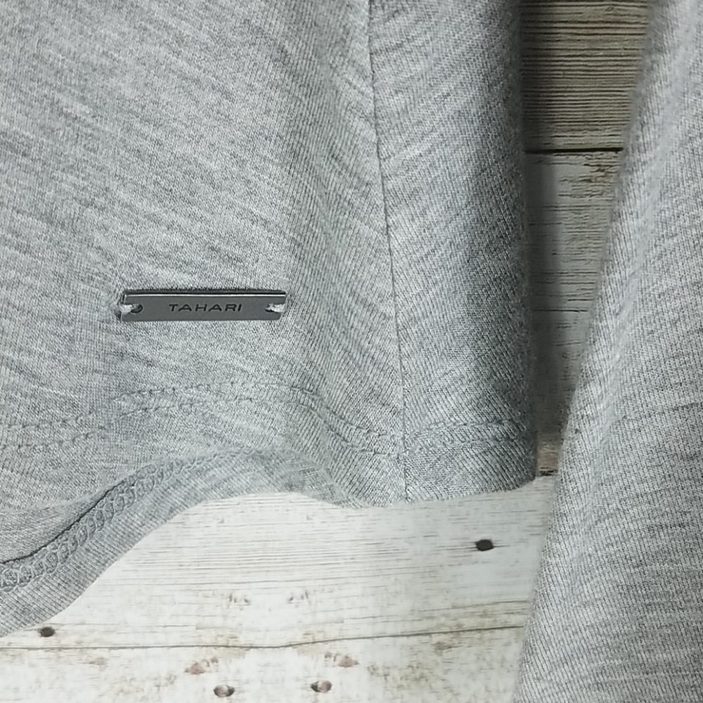 Tahari, Gray top with long bell sleeves, Sz XS - Picture 4 of 10